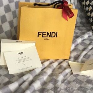 Fendi Authentic bag ribbon and card bundle